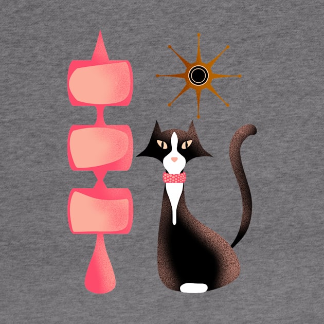 Retro Tuxedo Cat by ksrogersdesigns